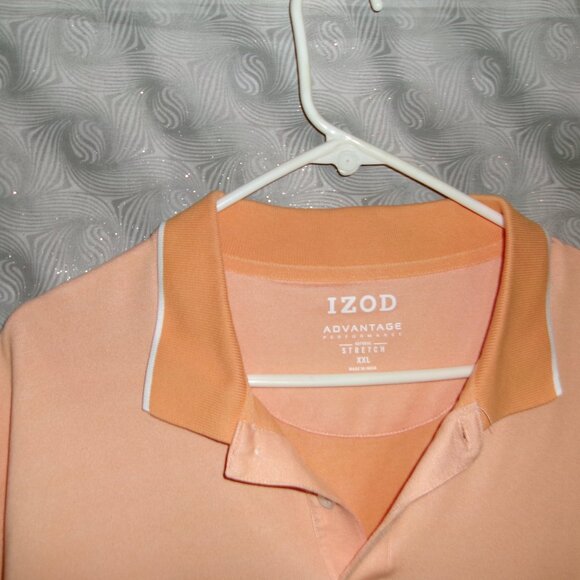 Izod Men's Advantage Performance Natural Stretch Peach Collard Shirt XXL - Picture 2 of 3